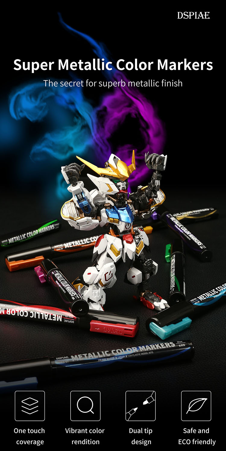 DSPIAE MKA&MKS Super Metallic Color Markers (15 Colors)