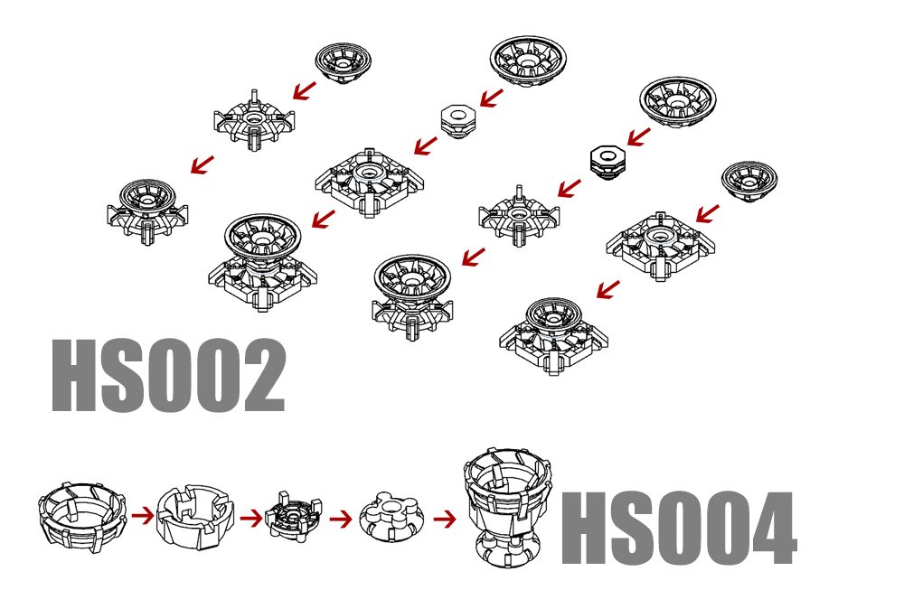 MS Hobby HS002 - HS004 3D Printed Details - Thrusters