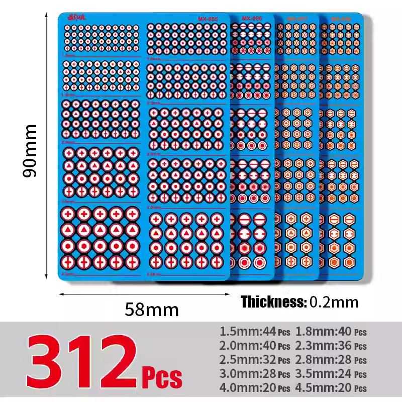 MS Hobby MX Assorted Metal Etched Details - Circular and Exagonal