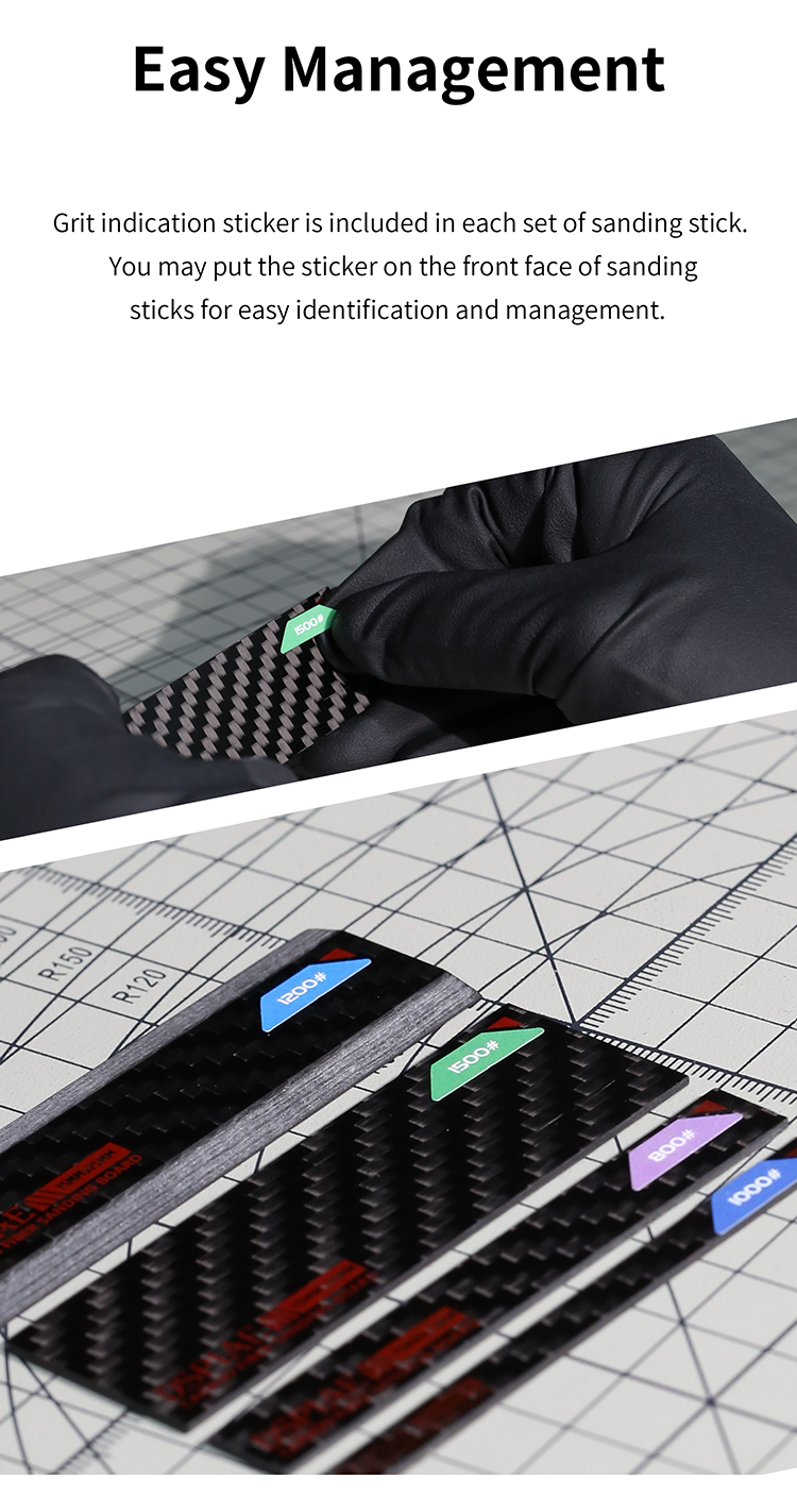 DSPIAE CB Carbon Fiber Sanding Stick 5-25MM (Combo Set Available)