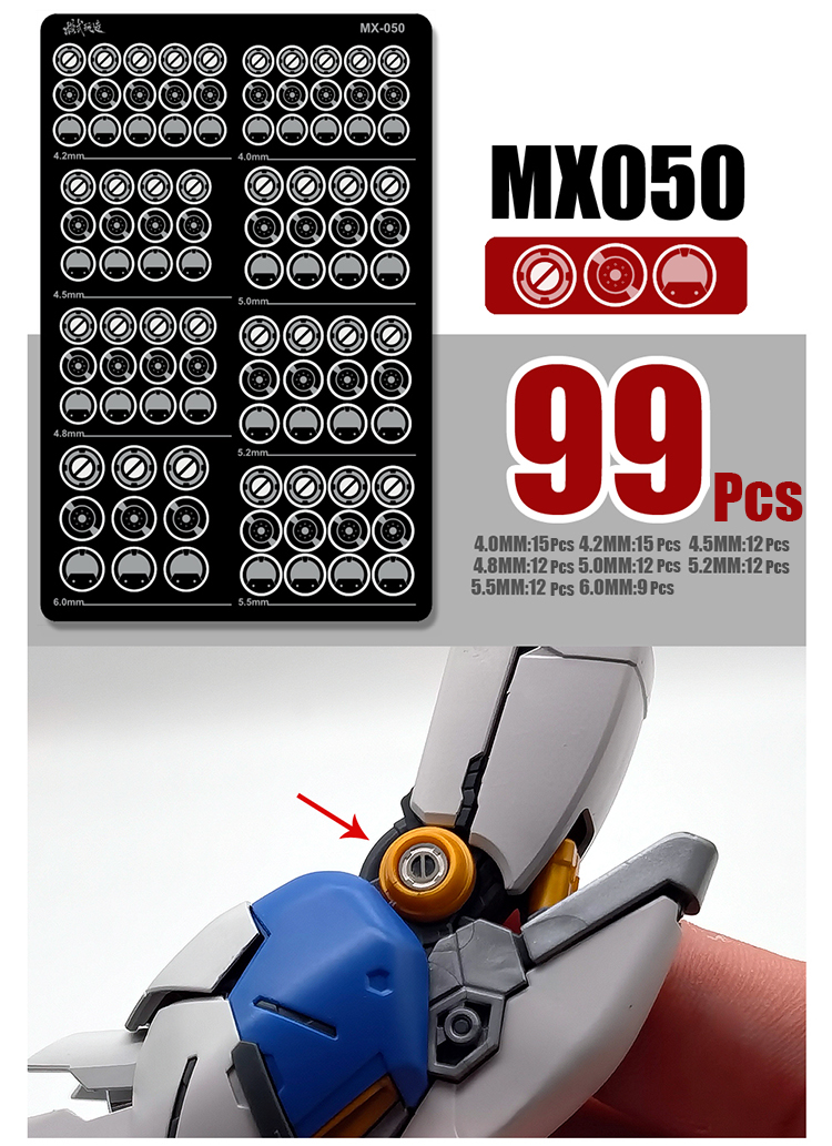 MS Hobby MX Assorted Metal Etched Details - Circular and Rectangular