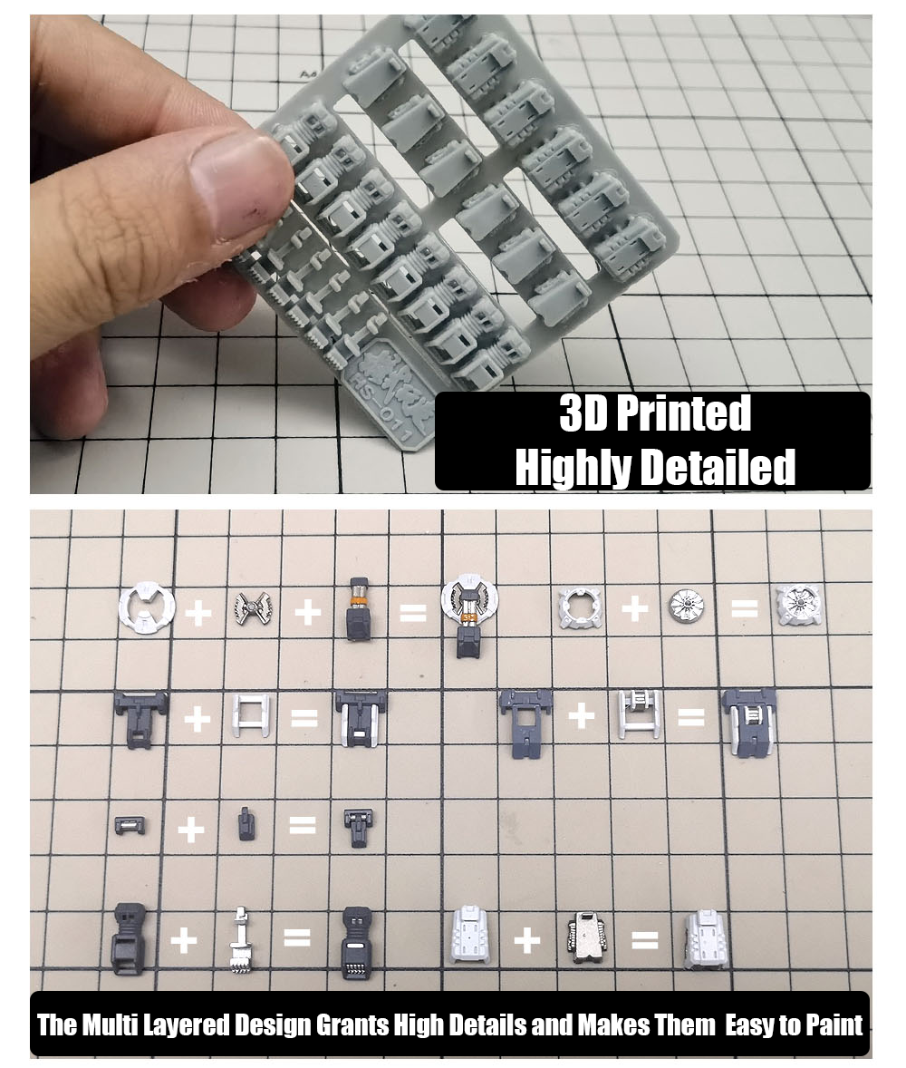 MS Hobby HS008 -HS009 - HS011 3D Printed Details - Heavy Armor