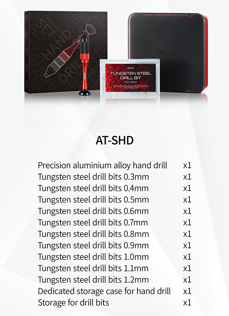 DSPIAE AT-SHD Precision Aluminum Hand Drill Set
