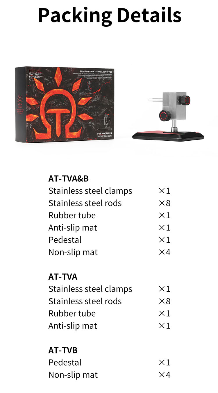 DSPIAE AT-TVA&B Precision Stainless Steel Clamp Vise