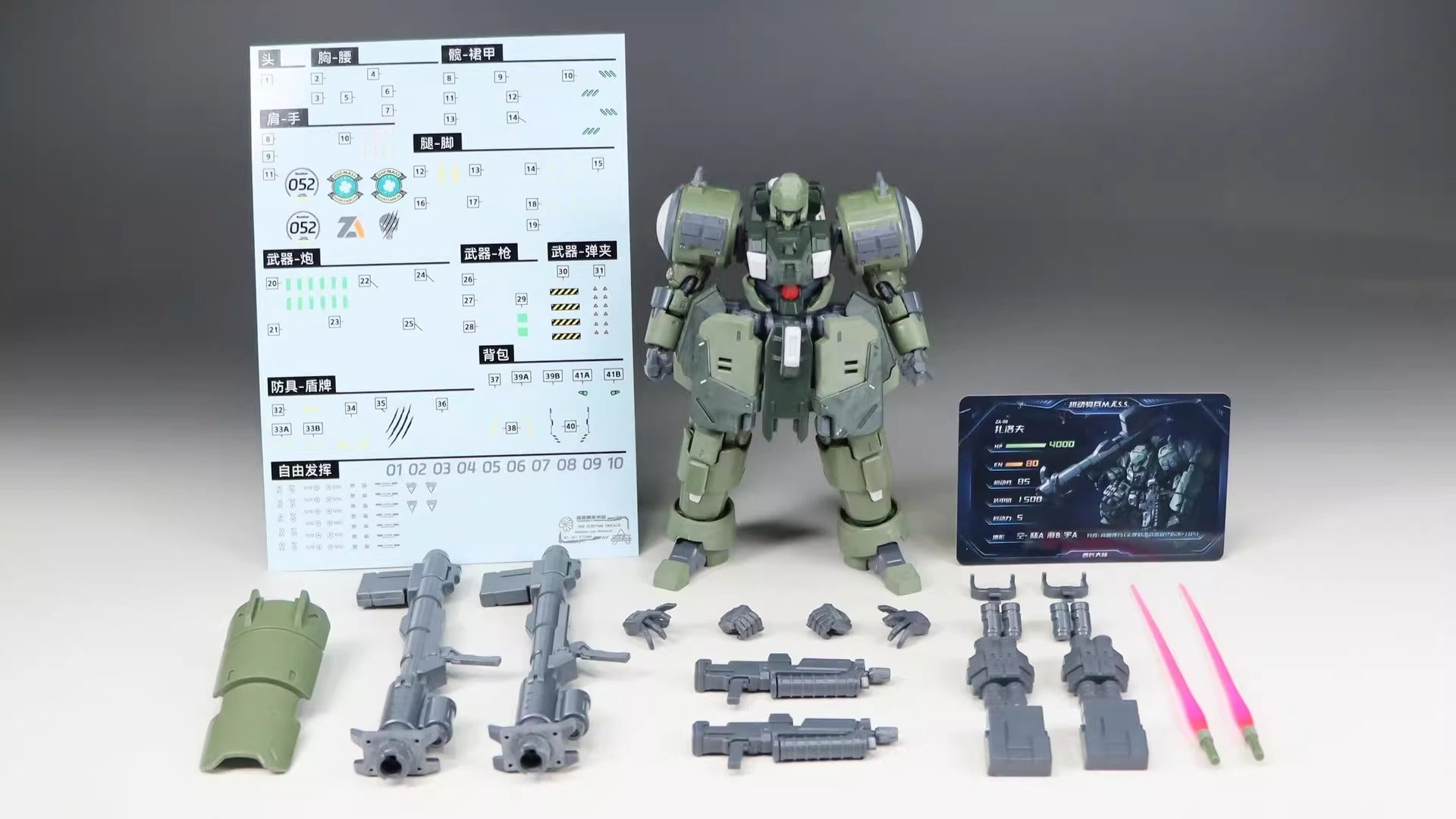 Sheik Mainland Ultra Action Trooper ZA-08 Zarov 1/144 Jungle Green Model Kit
