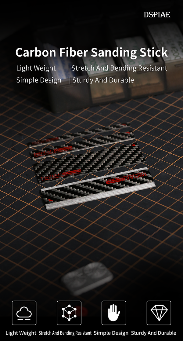 DSPIAE CB Carbon Fiber Sanding Stick 5-25MM (Combo Set Available)