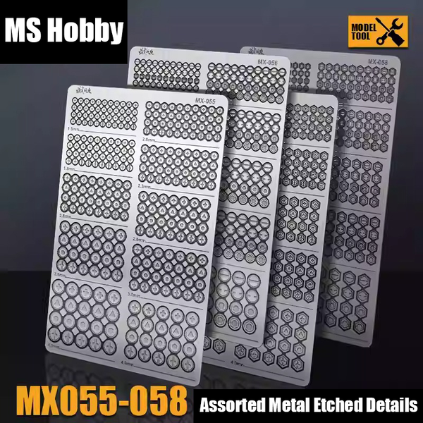 MS Hobby MX Assorted Metal Etched Details - Circular and Exagonal