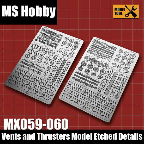 MS Hobby MX Assorted Metal Etched Details - Vents and Thrusters