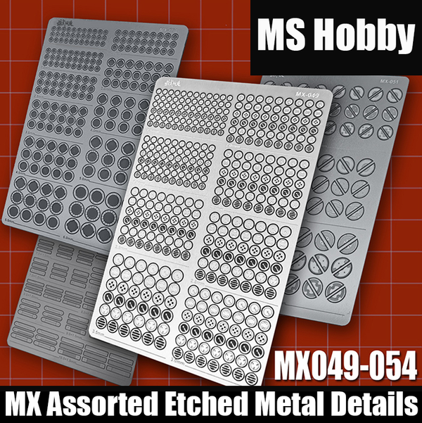 MS Hobby MX Assorted Metal Etched Details - Circular and Rectangular