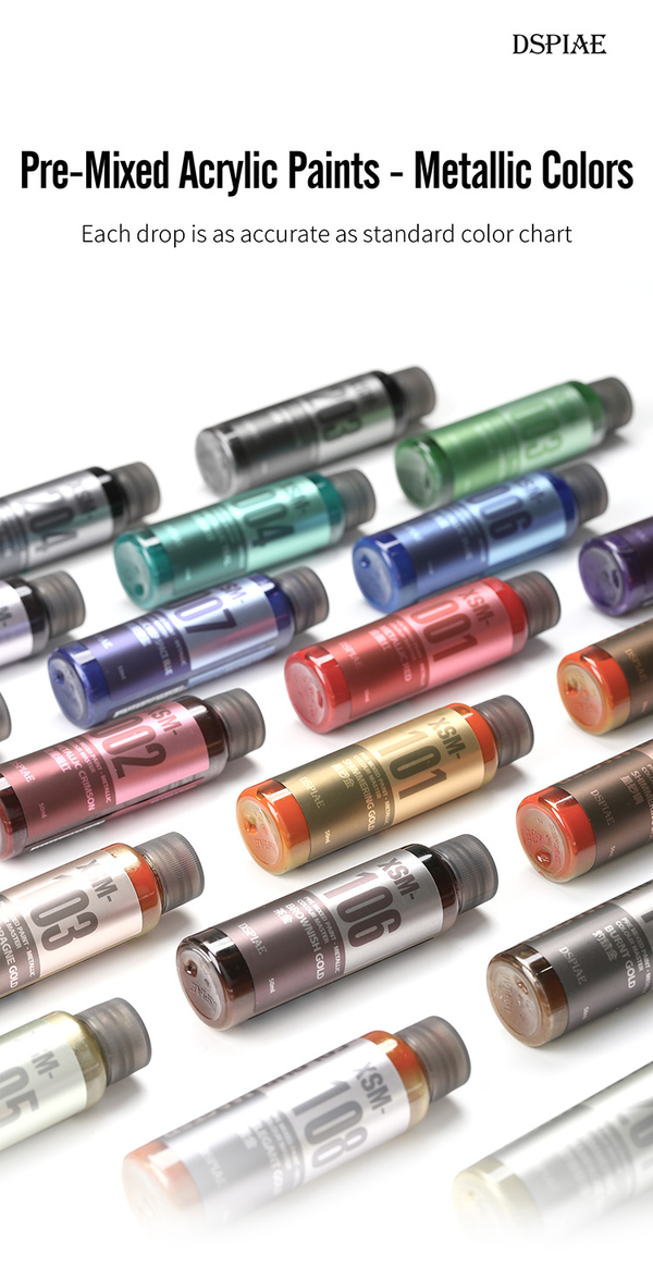 DSPIAE XSM Pre-Mixed Acrylic Paints (Metallic Colors)