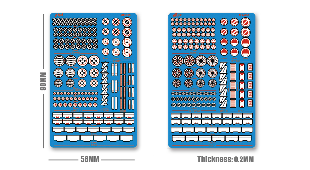 MS Hobby MX Assorted Metal Etched Details - Vents and Thrusters