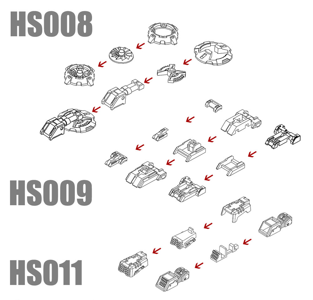 MS Hobby HS008 -HS009 - HS011 3D Printed Details - Heavy Armor