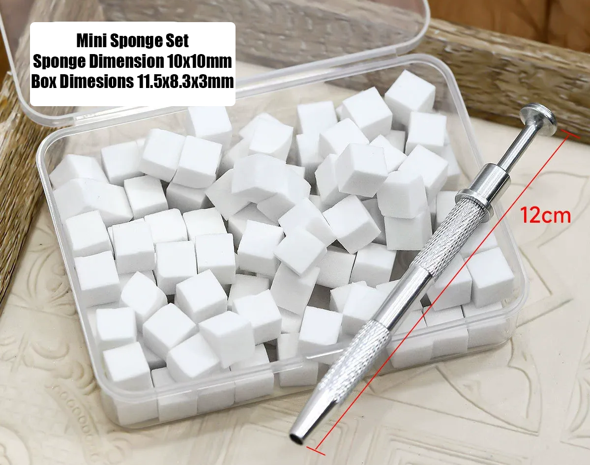 The Chaotic Goods Selection Mini Painting Sponge with Grabbing Pen - 100 Pcs Pack