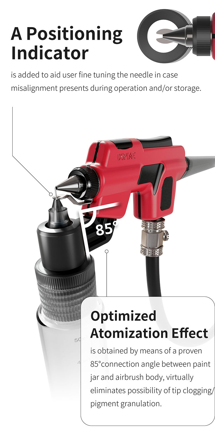 DSPIAE PT-AB Wash-free Airbrush and Accessories