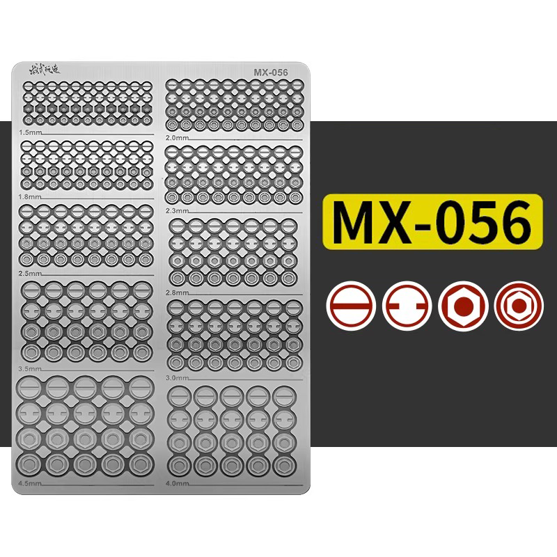 MS Hobby MX Assorted Metal Etched Details - Circular and Exagonal