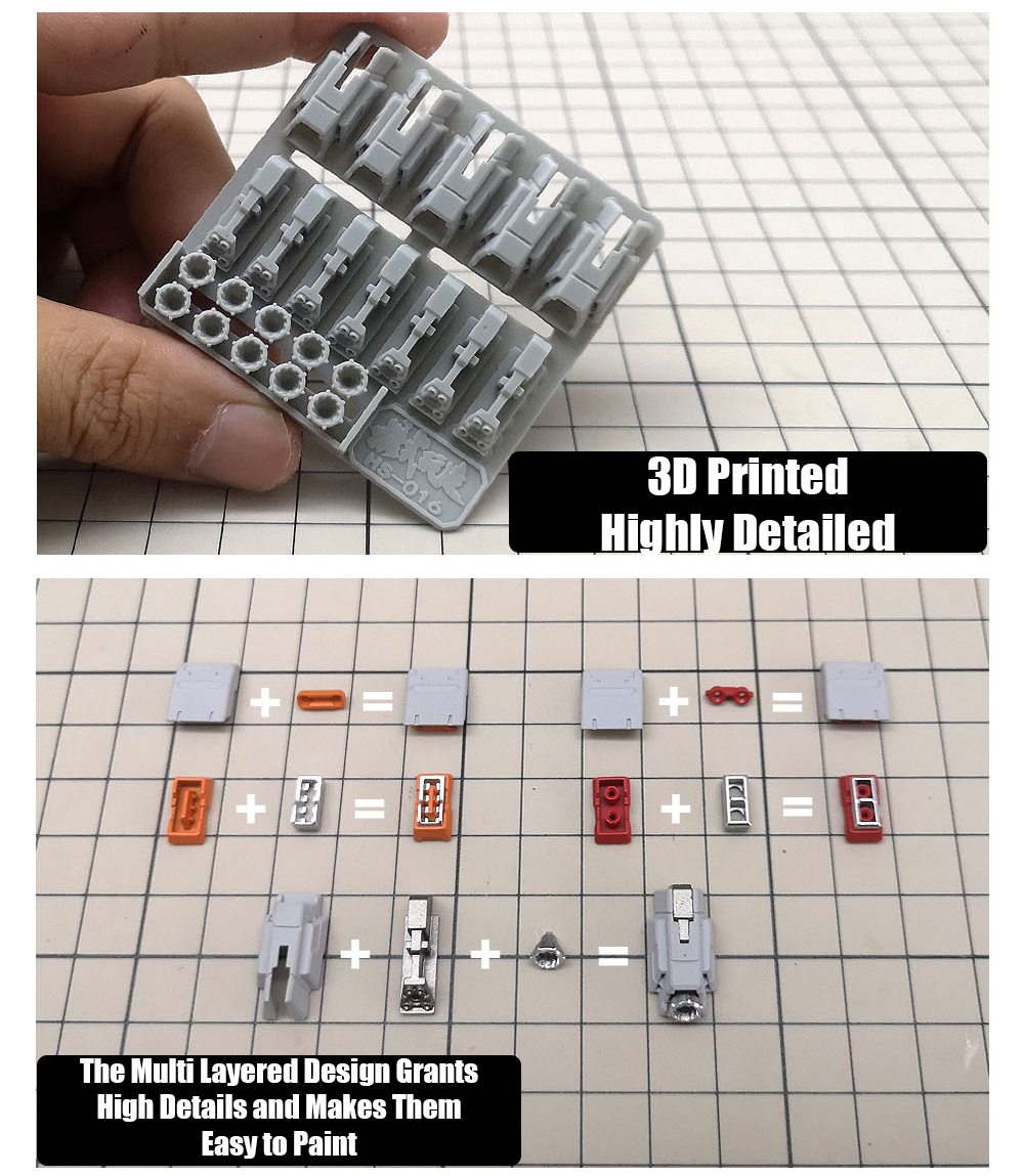 MS Hobby HS013- HS014 - HS013 3D Printed Details - Nozzle injectors