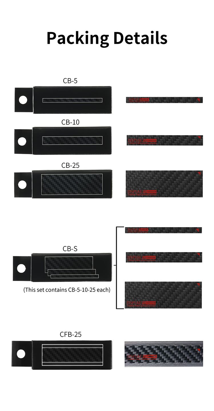 DSPIAE CB Carbon Fiber Sanding Stick 5-25MM (Combo Set Available)