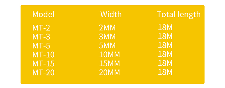 DSPIAE MT 2-20MM Washi Masking Tape (18M/59ft)