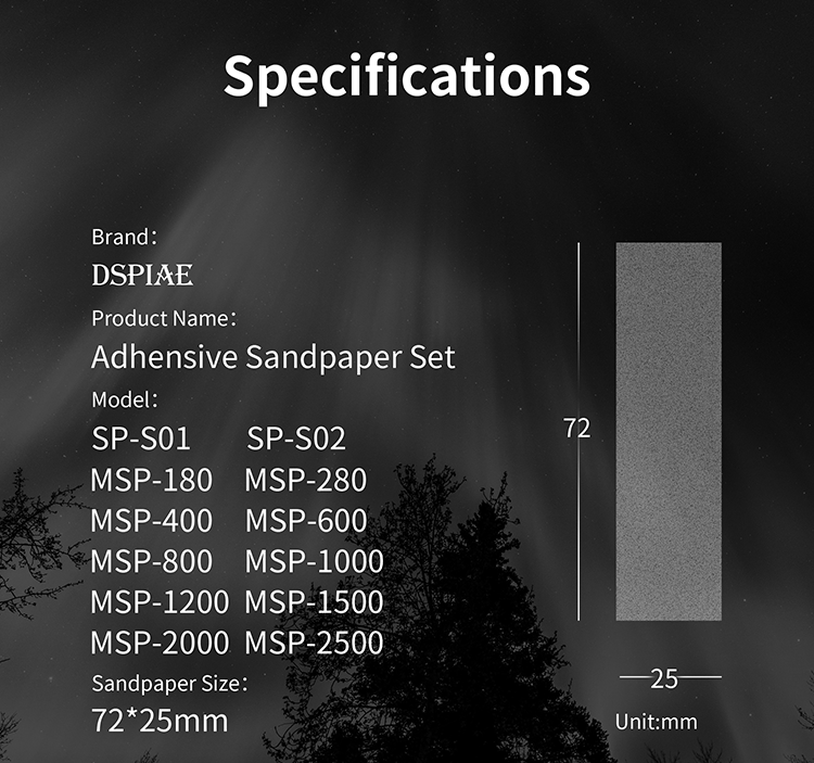 DSPIAE MSP Self-Adhesive Sandpaper #180-#2500 (Single Grit and Combo Sets)