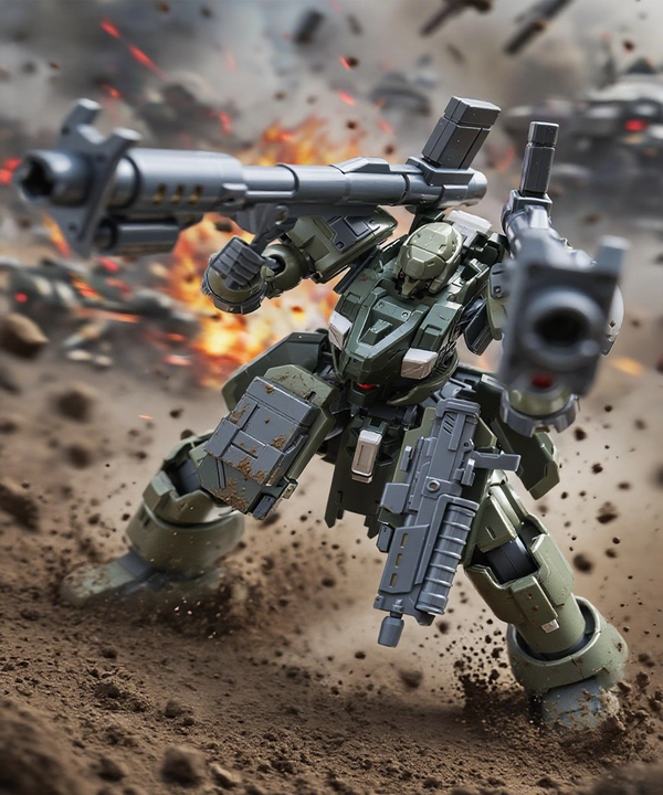 Sheik Mainland Ultra Action Trooper ZA-08 Zarov 1/144 Jungle Green Model Kit